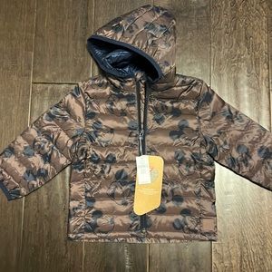 NWT Baby Gap Disney Brown Mickey Mouse Print Puffer Primaloft quilted coat